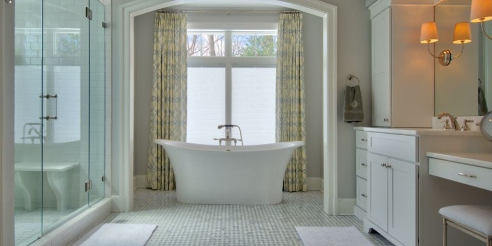 Bathroom Featuring Lots of White as the Color Scheme