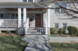 Front porch of Arlington home remodel