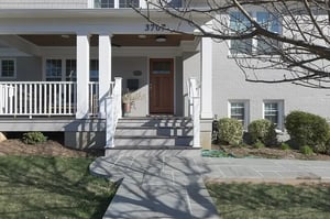 Front porch of Arlington home remodel