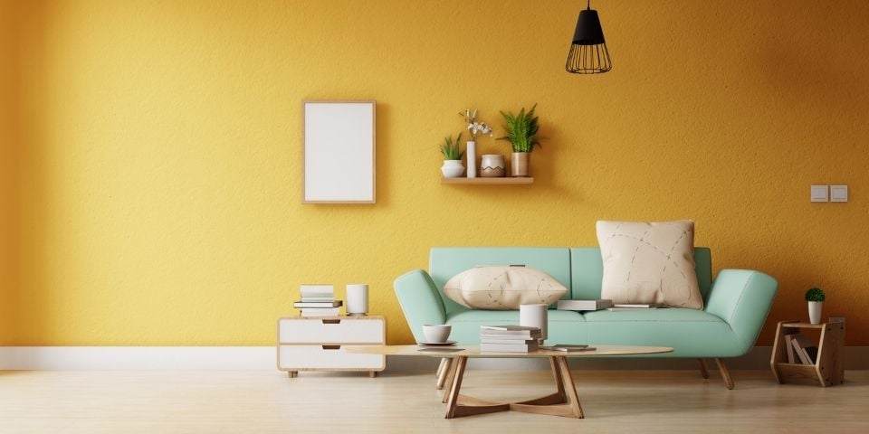 Yellow Trendy Living Room