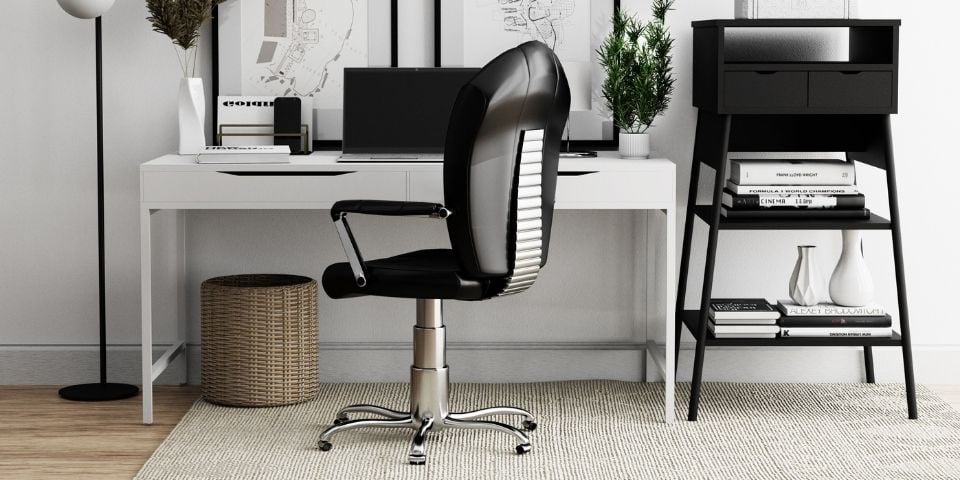 contemporary office with ergonomic chair