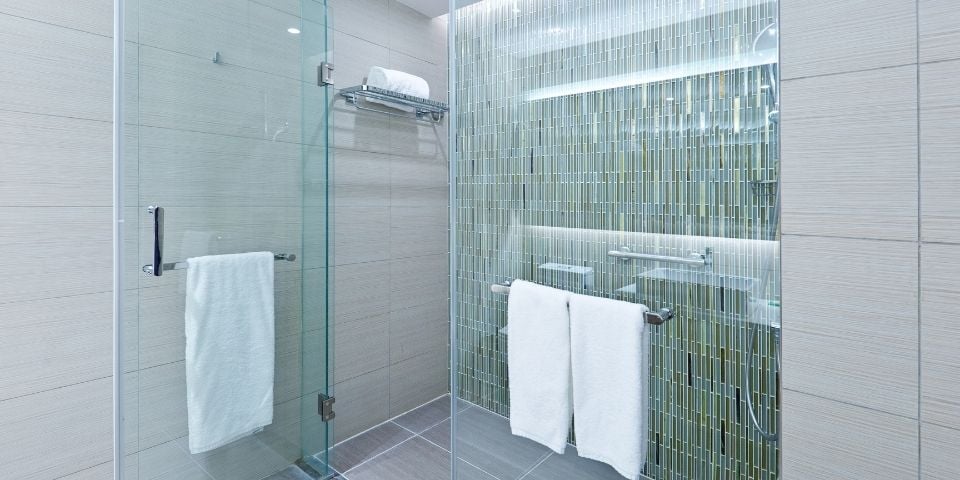 glass tile shower