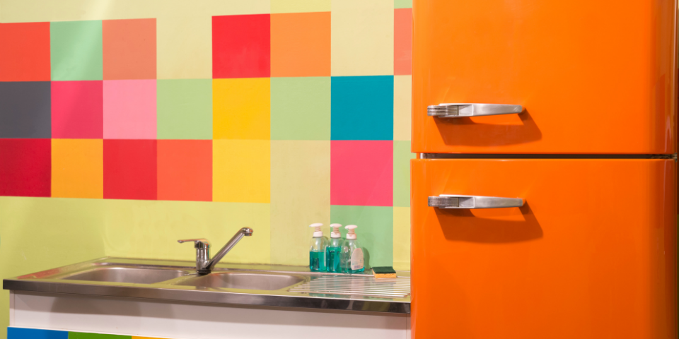 Bright Colored Kitchen