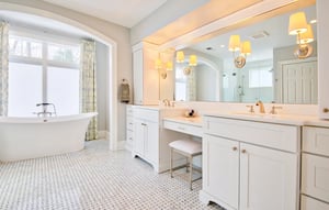 Bathroom remodel with high rest bath