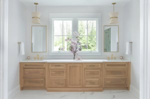 Bathroom remodel with beautiful custom vanity
