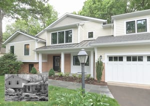 Exterior before and after remodel