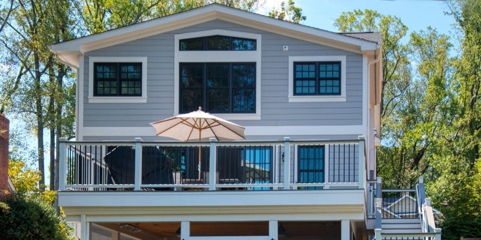 full porch with screened in living space below