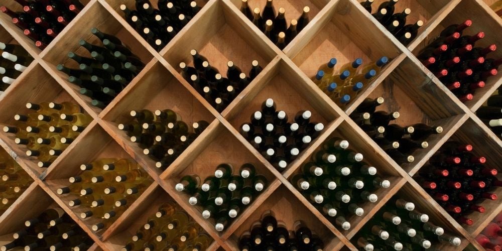 Wine Rack with Several Wines