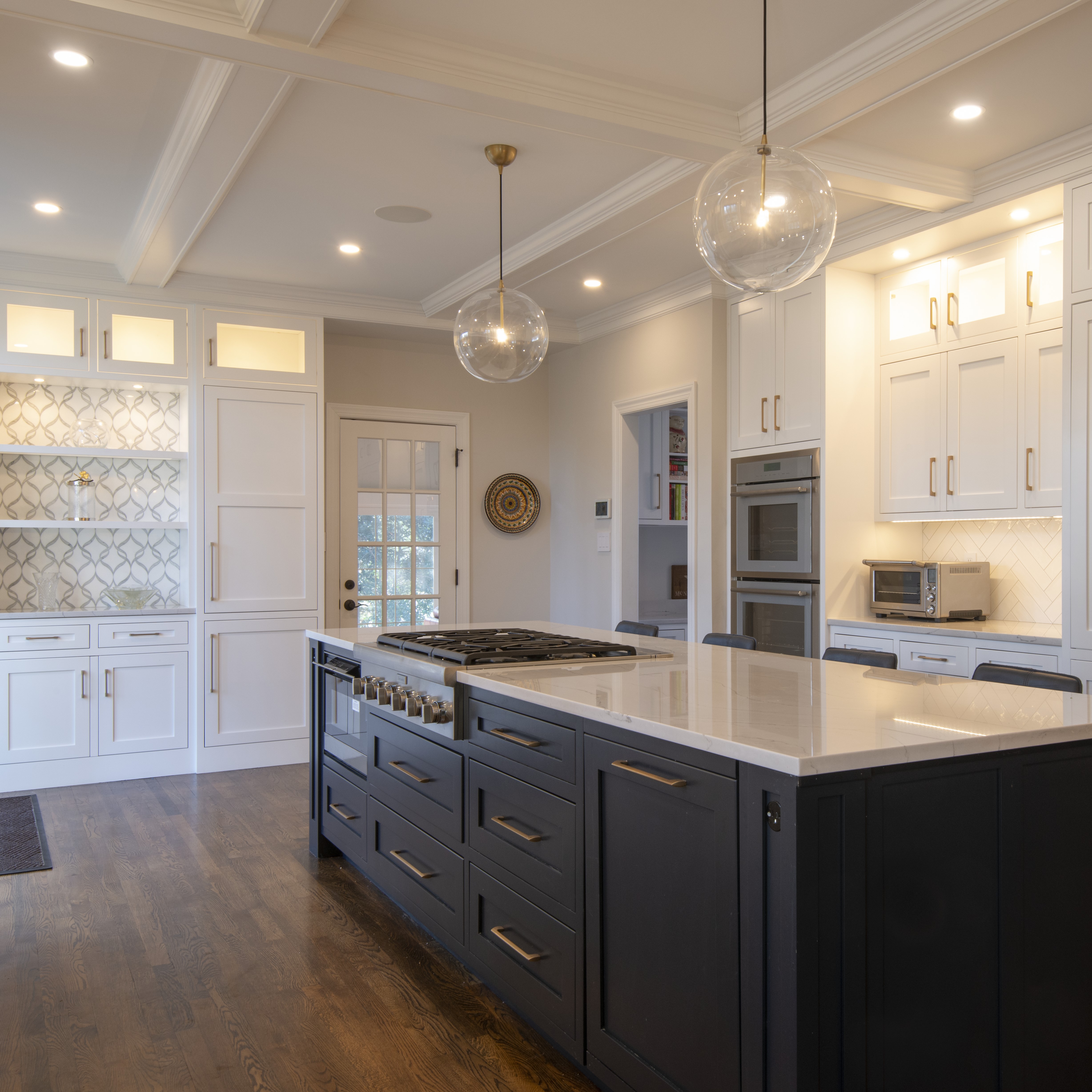 navy kitchen island