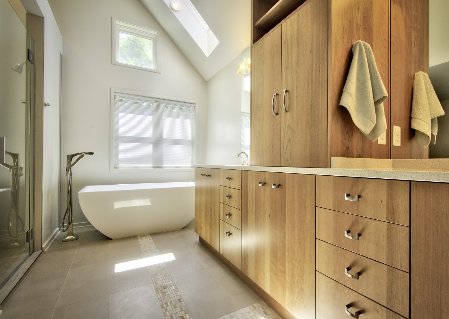 Skylight bright bathroom