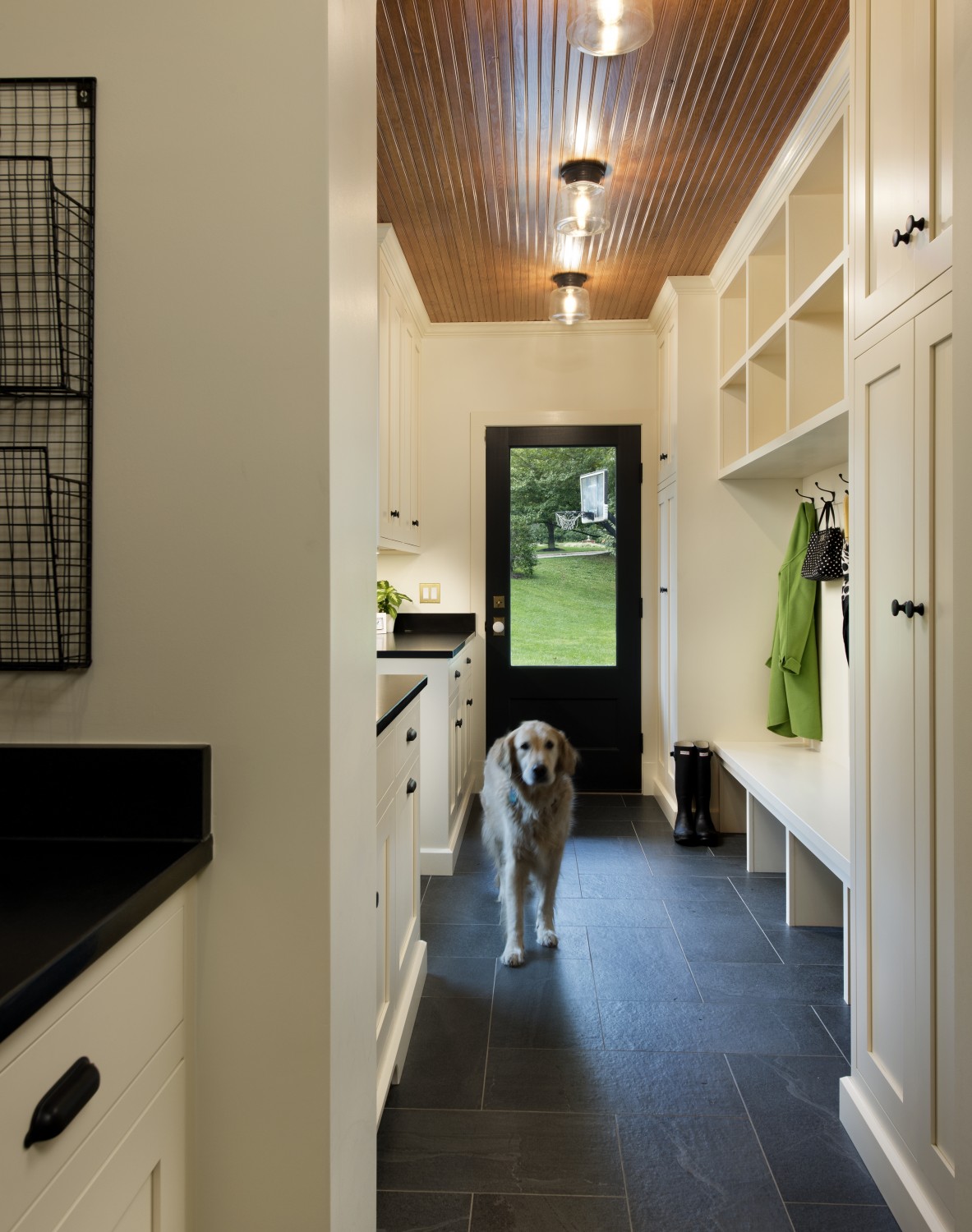 mudroom-with-family-dog