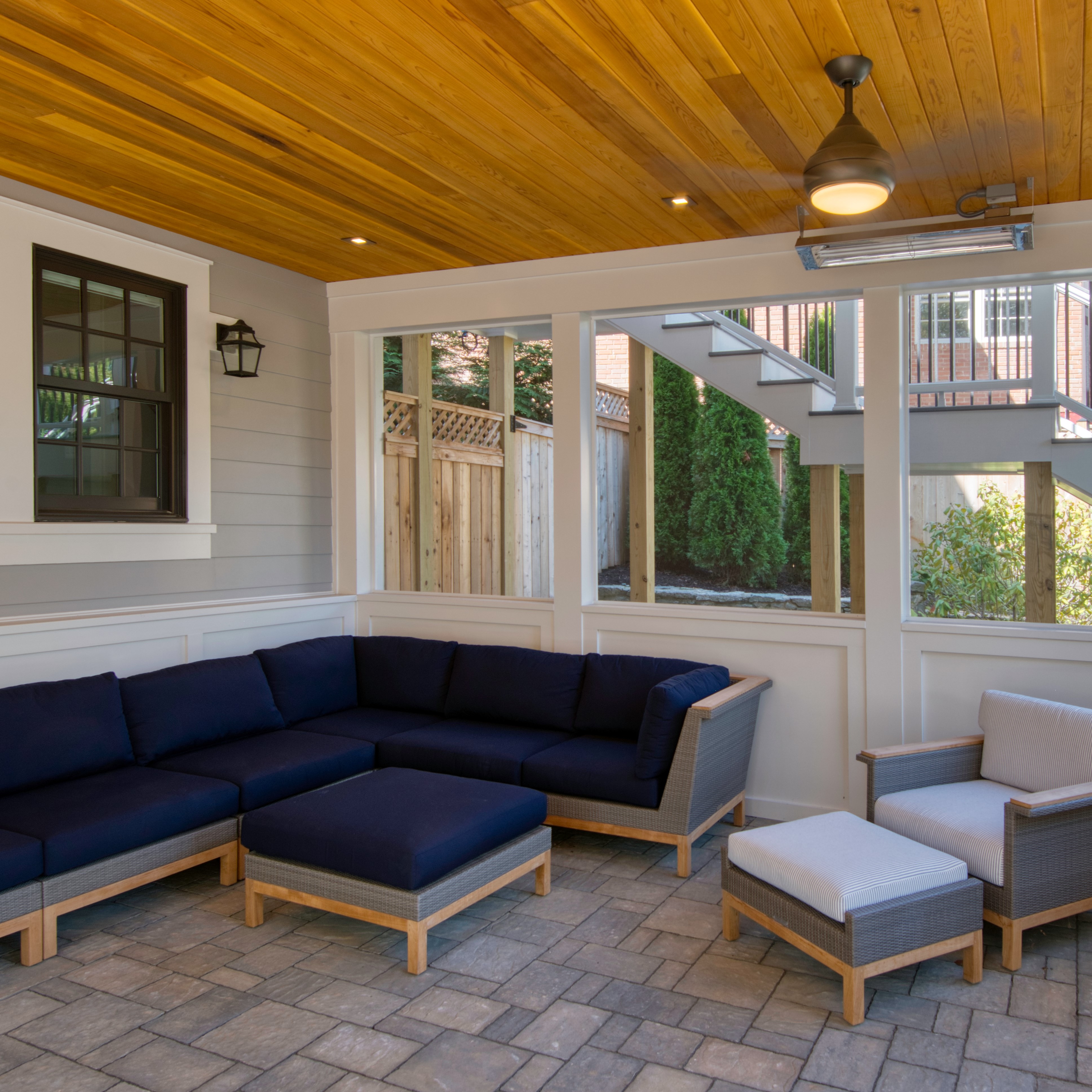 cedar ceiling screened in porch
