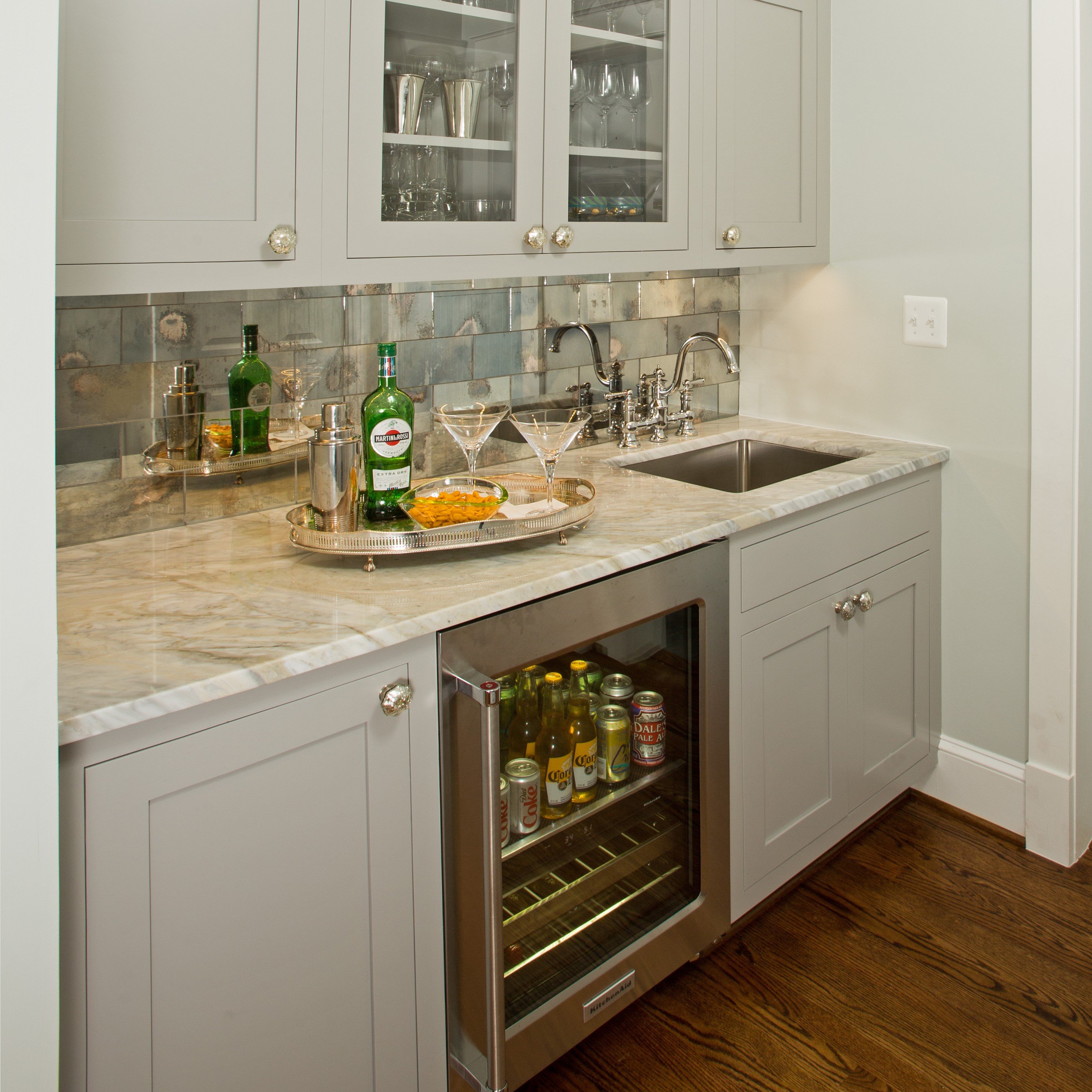 bar with mini fridge